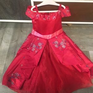 Disney store red satin princess Elena dress